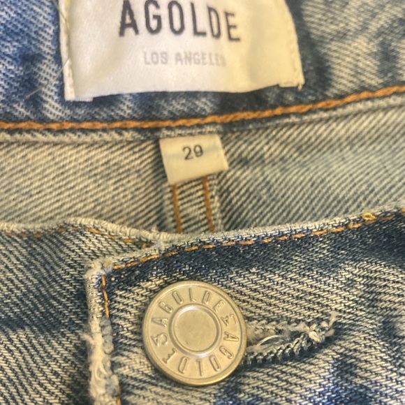 Agolde 90's Jeans Wander Color Distressed Mid Rise Loose Fit Sz 29 Organic - Picture 9 of 11